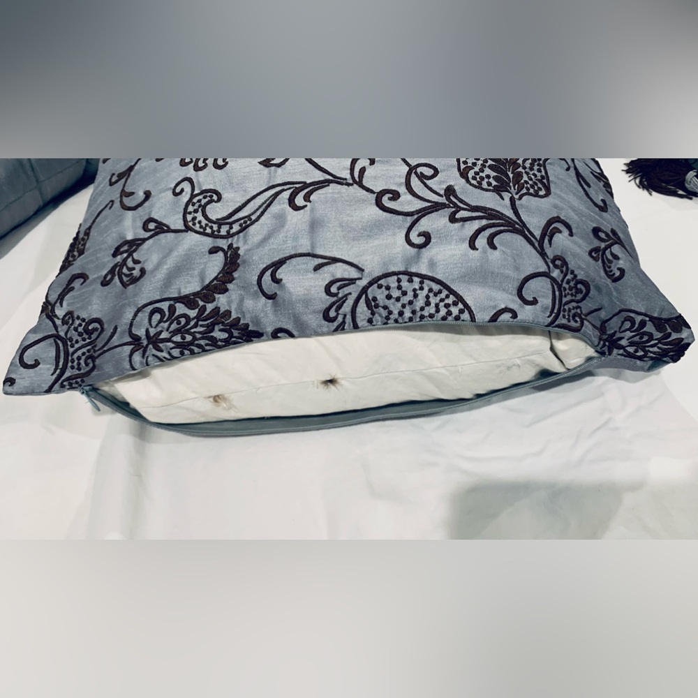 Silk Embroidered Pillows, Feather and Poly Filled - Picture 8 of 13